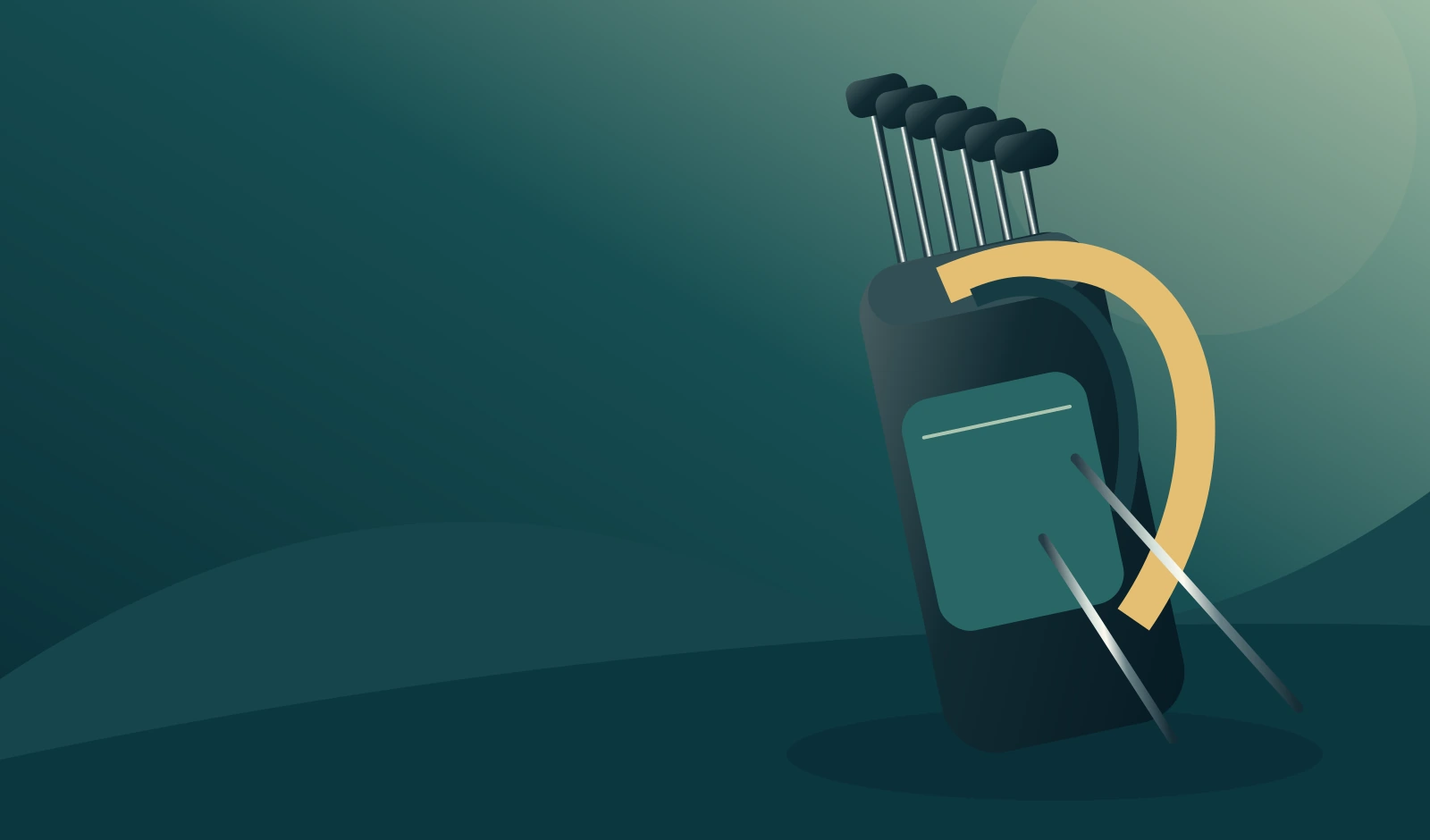 Unbranded stand golf bag and padded harness in an original equipment illustration