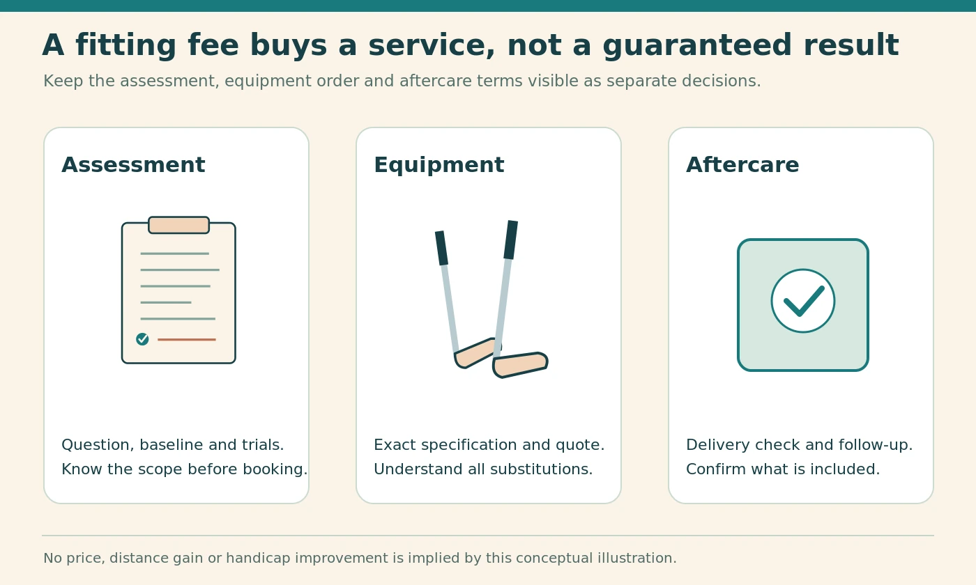 Diagram separating assessment, equipment purchase and aftercare